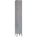 Global Industrial Double Tier Locker, 12x18x36, 2 Door, Unassembled, Gray 652078GY